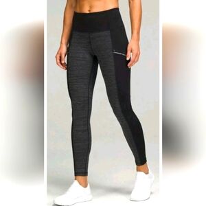 Athleta Polartec Powerlift Fleece Lined Leggings Zipper Pockets Pants Size M